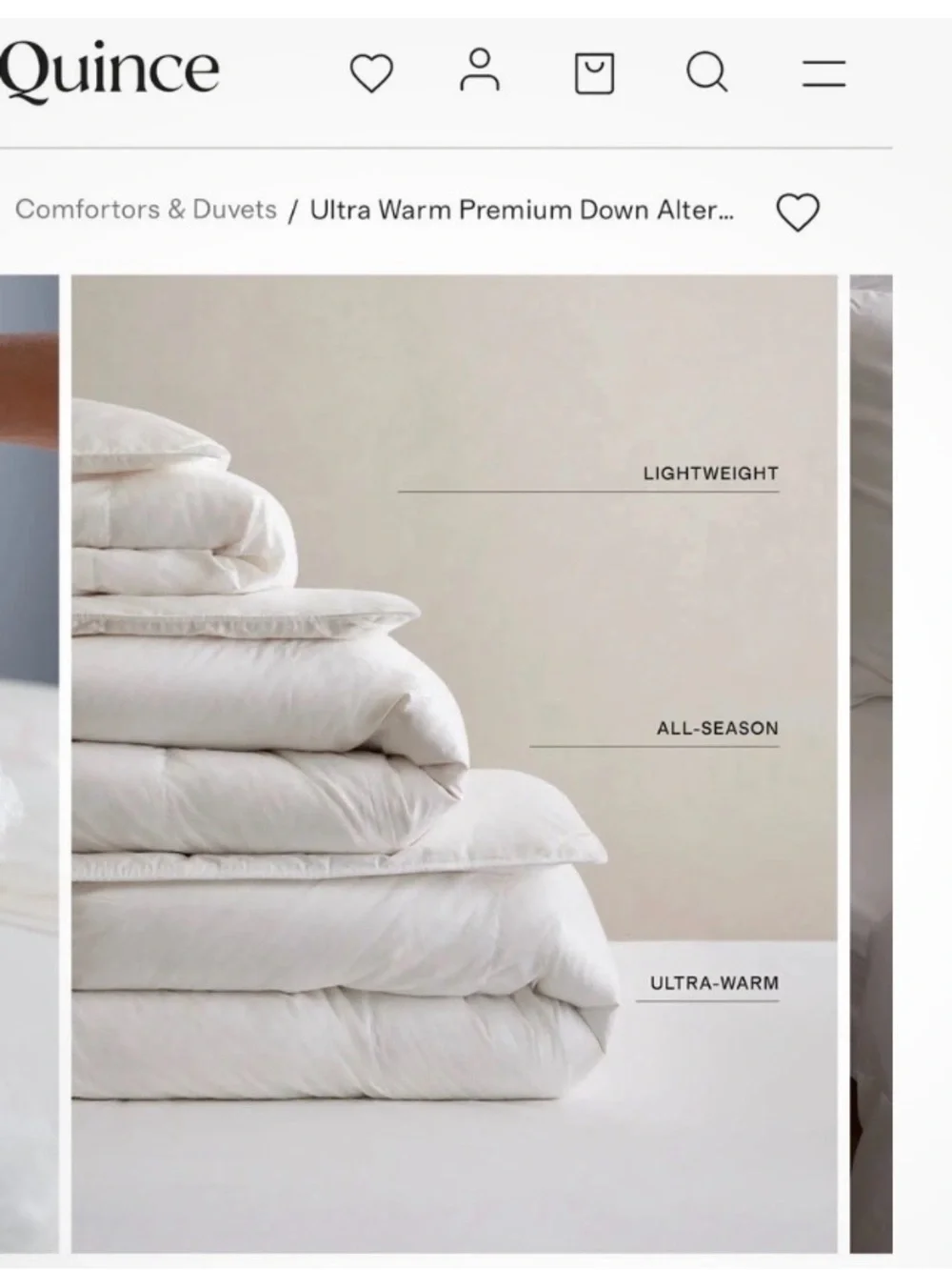 Quince Ultra-Warm Comforter in White NWT King